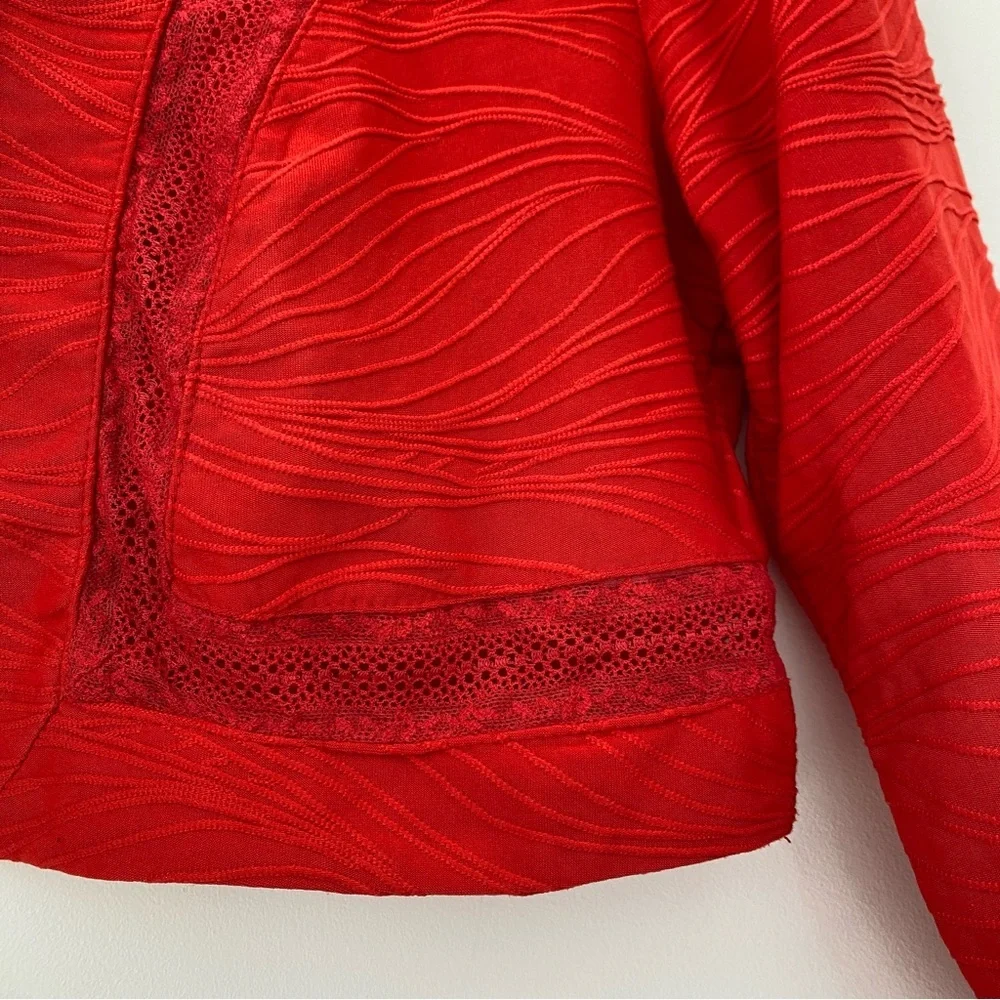 Le Grenier Red Lace Shrug Size M - Picture 5 of 7